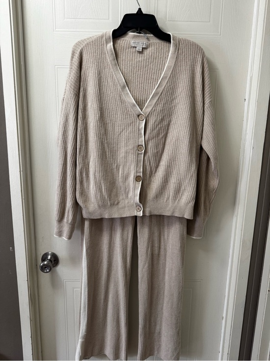 Barefoot Dreams Other - Barefoot Dreams Ribbed Cardigan & Wide-Leg Pant Set - Taupe